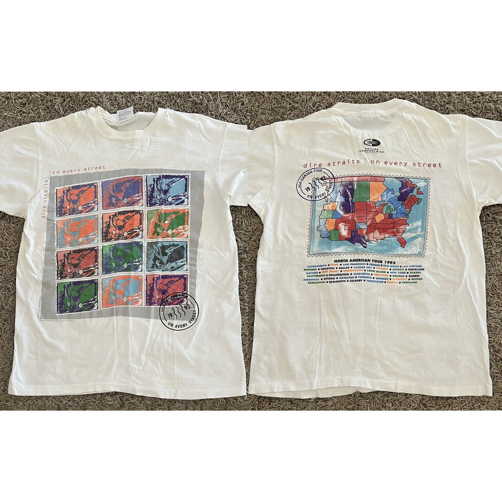 DIRE STRAITS On Every Street Tour 1992 T-Shirt, Dire Straits Concert 90s shirt, Funny Gift for Halloween, Anniversary Gift.jpg
