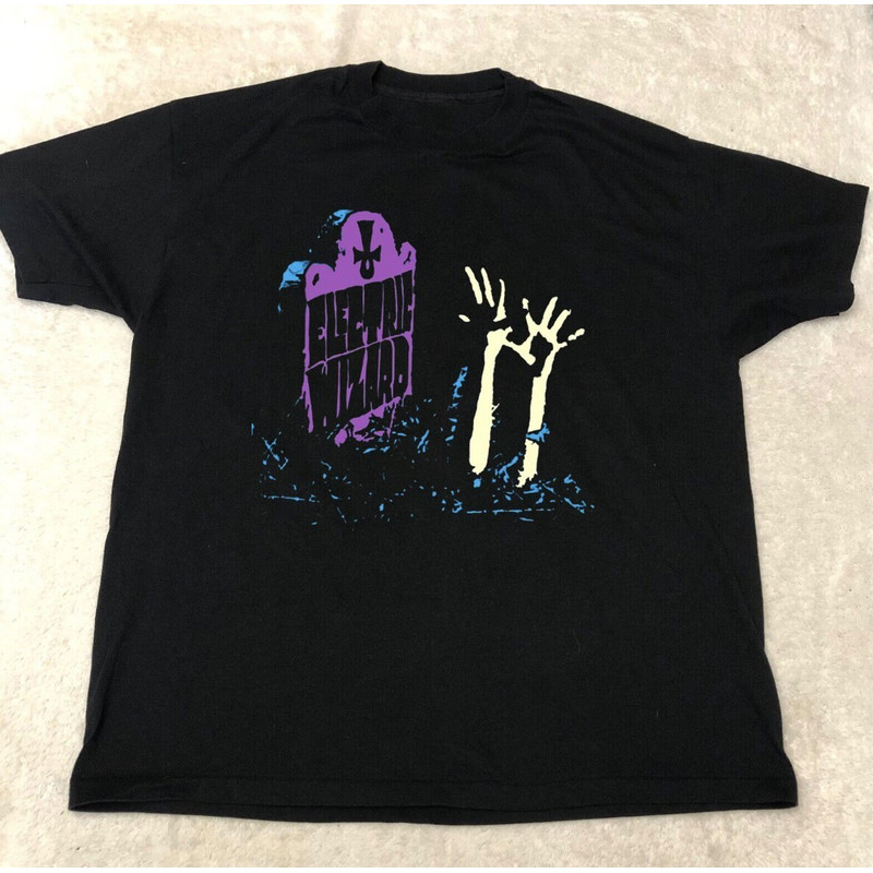 Electric Wizard Tombstone T-shirt, Electric Wizard Tee, Metal Electric Wizard T-shirt, Music Tee.jpg
