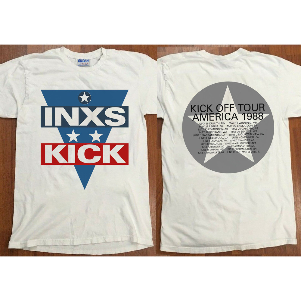 INXS Kick Off America Tour 1988 Star Band Rock Concert Unisex T-Shirt, Kick Off Tour 1988 shirt, 80s Tour Concert, Christmas Gift.jpg