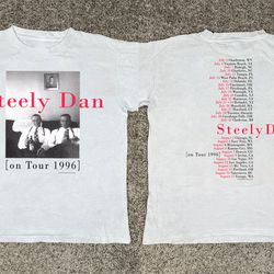 steely dan on tour 1996 unisex t-shirt, 90s steely dan rock band concert shirt, gift for fan, both sides reprinted tee