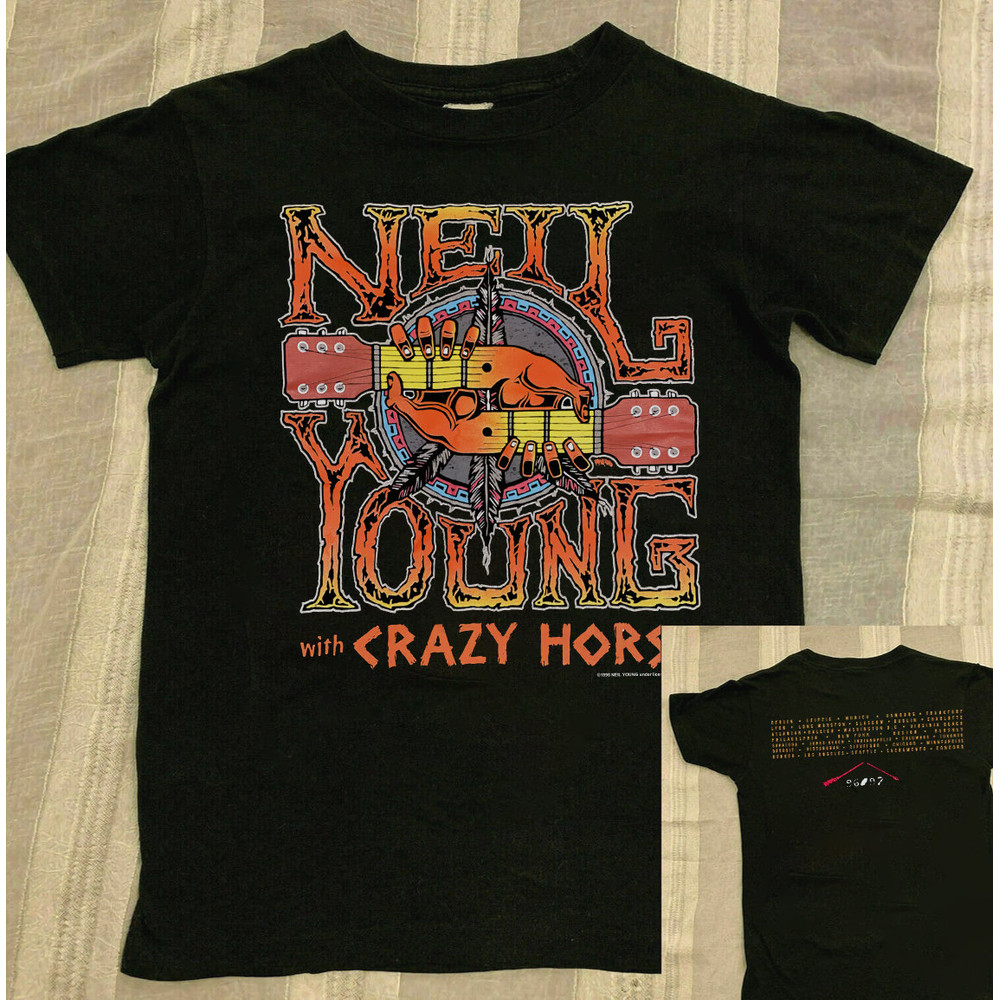 Neil Young and Crazy Horse World Tour 1996 T-Shirt, Neil Young Shirt, 90s Neil Young Concert Shirt, Music Tour Shirt , Anniversary Gift.jpg
