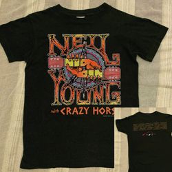 neil young and crazy horse world tour 1996 t-shirt, neil young shirt, 90s neil young concert shirt, music tour shirt , a