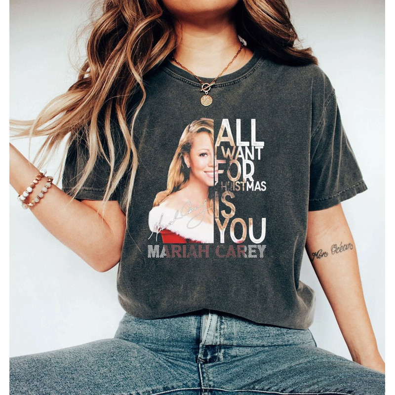 All I want for Christmas is you Mariah Carey Shirt, 90s Mariah Carey Xmas Shirt, Mariah Carey 2023 Tour, Mariah Carey Fan, Christmas Gift.jpg