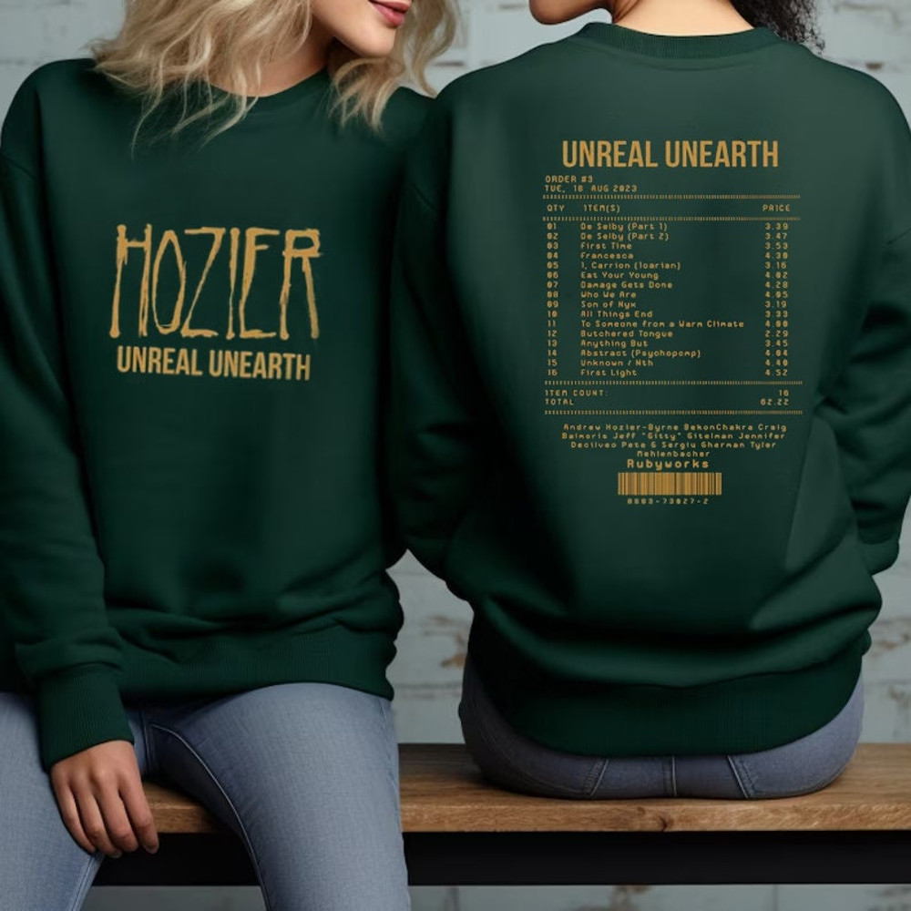 Hozier Unreal Unearth tracklist Shirt, Vintage Unreal Unearth Tour Hozier Tour Tee, Hozier Music Shirt 2023 Vintage 2 side, Hozier Gift Fans.jpg