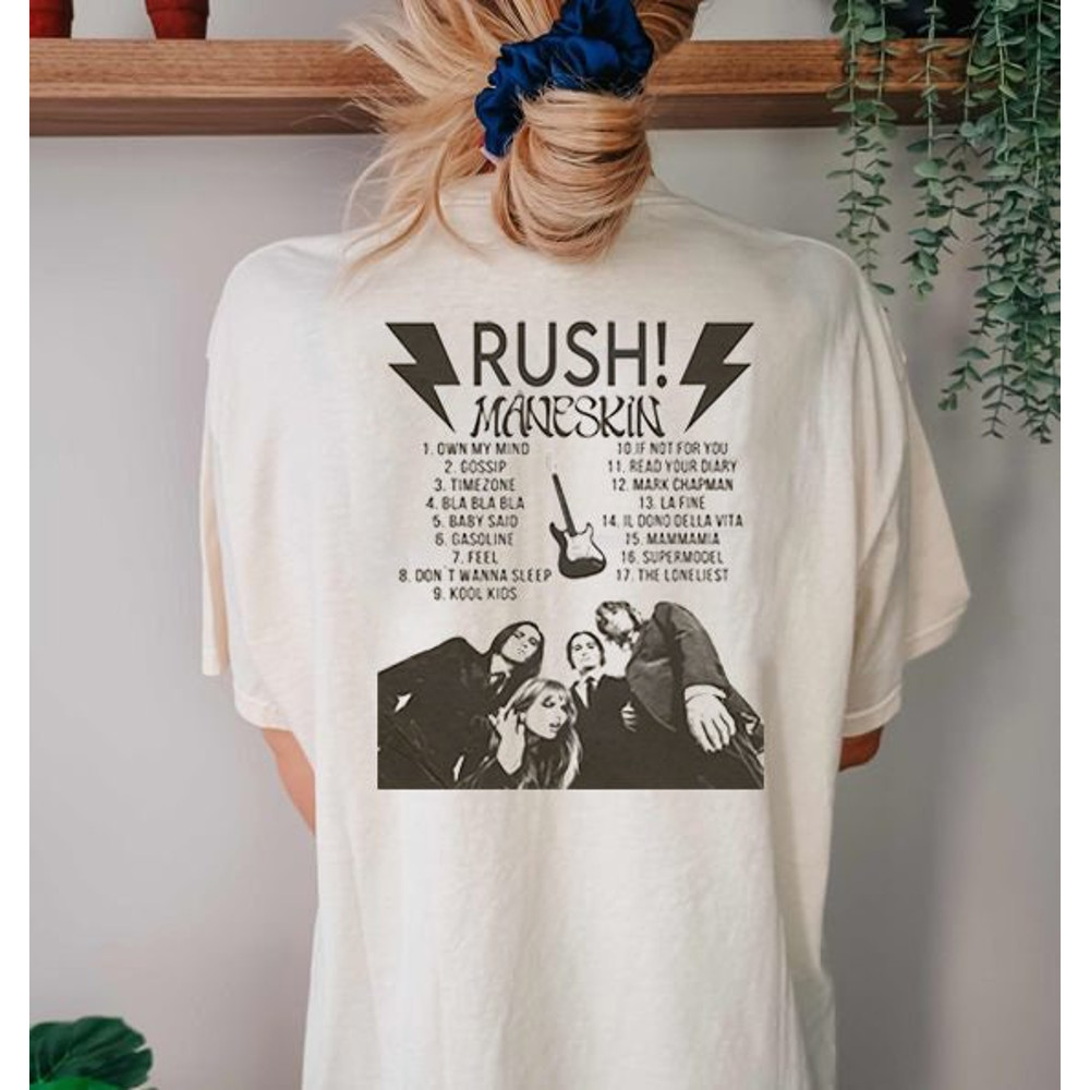 Vintage Maneskin Band Shirt, Maneskin Rush! World Tour 2023 Shirt, Maneskin Band Concert, Merch Sweatshirt, Music 2023 Shirt, Gift For Fans.jpg