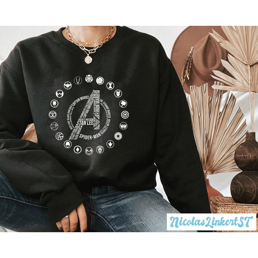 Avengers Logo Sweatshirt, Avengers Assemble sweater, Avengers Symbol Shirt, Marvel Superhero hoodie, Thor Spider Man Hulk tee, TL-090902.jpg