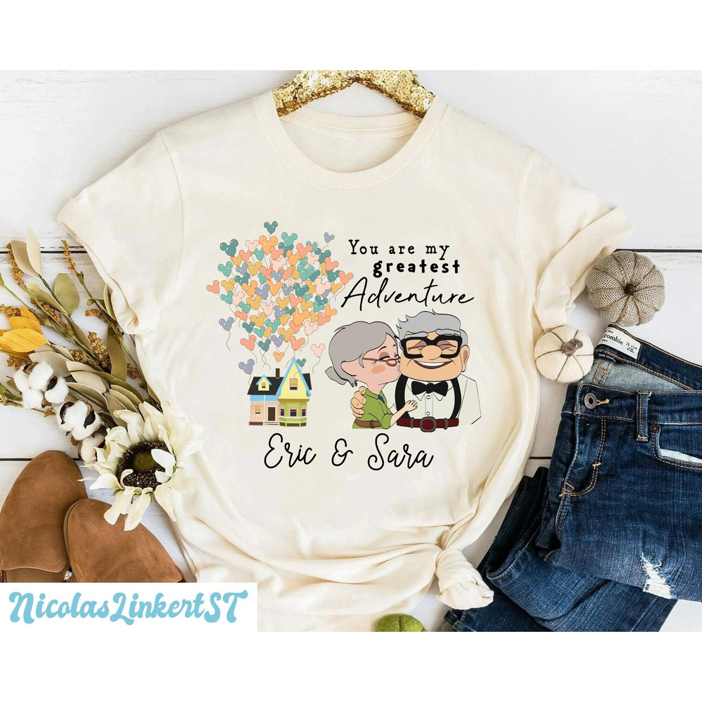Personalized Carl And Ellie Shirt, You're My Greatest Adventure, Disney Couple Shirt, UP House Balloons, Matching Disney Shirt HT-201206.jpg