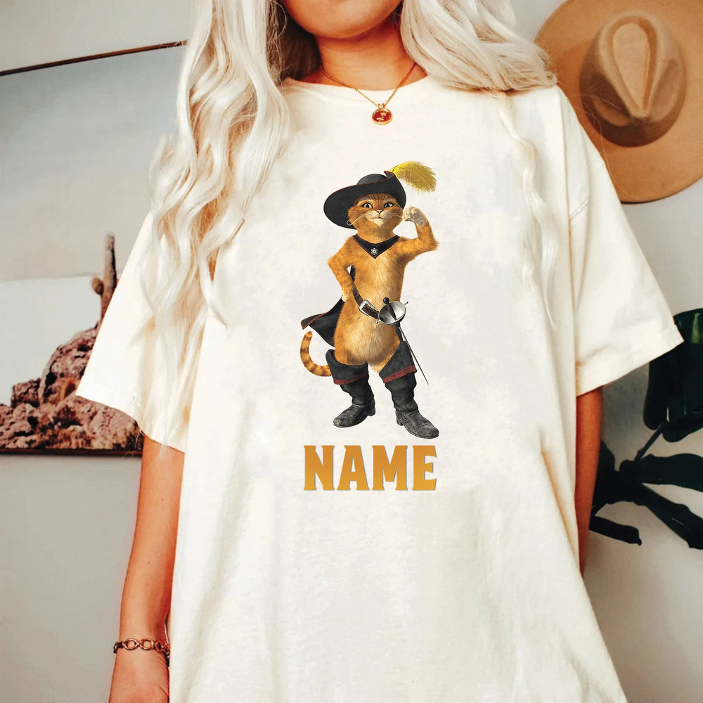 Personalized Puss in Boots Shirt, Custom Puss in Boots The Last Wish, Fearless Hero shirt, Orange Cat Shirt, Kids Shirt, NA-300106.jpg