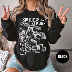 retro 90s spider punk sweatshirt, hobie brown sweatshirts, spider punk shirt, marvel shirt, spiderman sweater, across th