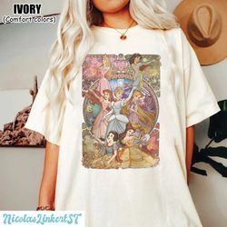retro disney princess comfort colors shirt, disneyworld shirt, disney girl trip shirt, princess birthday shirt, disney p