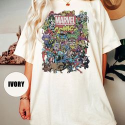 retro marvel comics comfort colors shirt, avengers all team shirt, superhero shirt, family avengers shirt, vintage marve