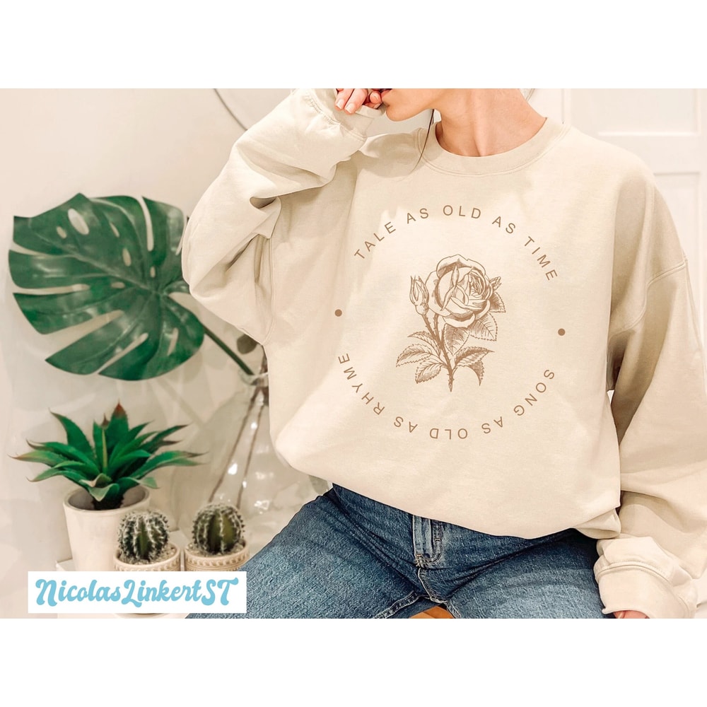 Tale as Old as Time, Vintage Belle Princess Sweatshirt, Beauty and the Beast hoodie, Belle Rose Shirt, Disneyworld Vacation Shirt, DL-141203.jpg