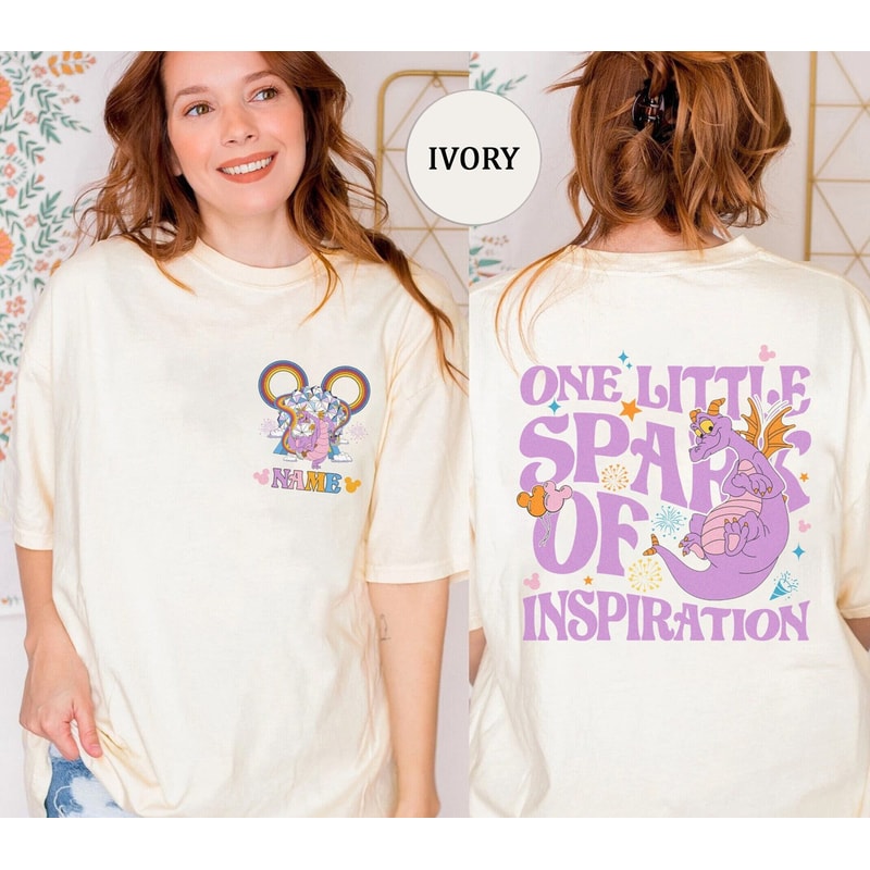 Two Sided Figment Dragon Comfort Colors Shirt, Custom Figment Shirt, Journey Into Imagination, Epcot International Festival Of The Art 2024.jpg