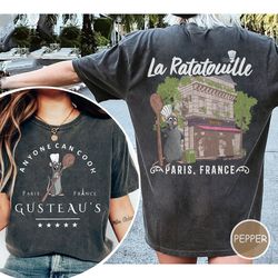 two sided remy ratatouille comfort colors shirt, vintage ratatouille gusteaus shirt, little chef shirt, remy shirts, any