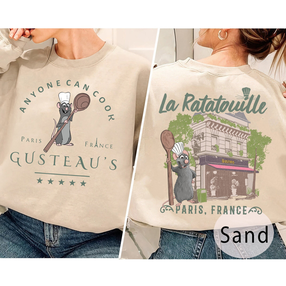 Two Sided Remy Ratatouille Sweatshirt, Vintage Ratatouille Gusteau's Shirt, Little chef Sweatshirt, Remy Hoodie, Anyone can cook sweater.jpg