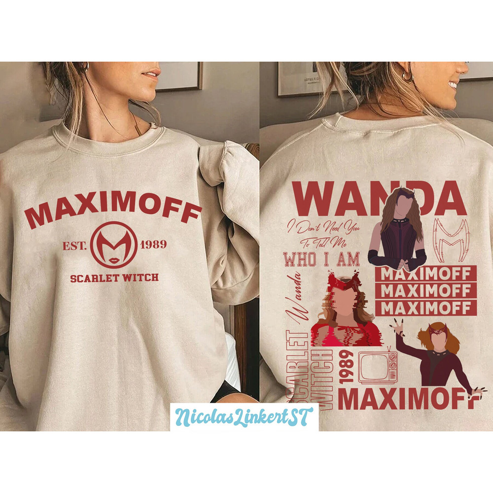 Two-sided Maximoff 1989 Sweatshirt, Vintage Wanda Maximoff Hoodie, Scarlet Witch Shirt, Marvel Avengers Girls Shirt, MCU Shirts, DL-120703.jpg