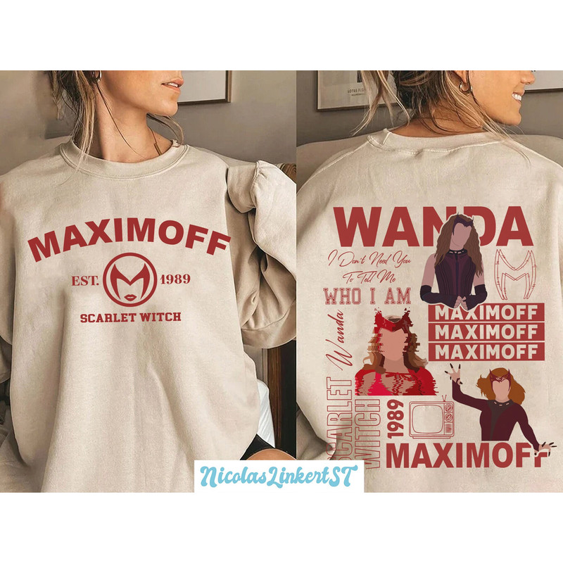 Two-sided Maximoff 1989 Sweatshirt, Vintage Wanda Maximoff Hoodie, Scarlet Witch Shirt, Marvel Avengers Girls Shirt, MCU Shirts, DL-120703.jpg