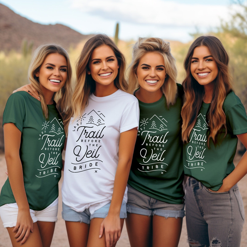 Last Trail Before the Veil Shirts, Bachelorette Shirts, Hiking and Camping Party Tees, Bridal Party Favors, Bride & Tribe.jpg