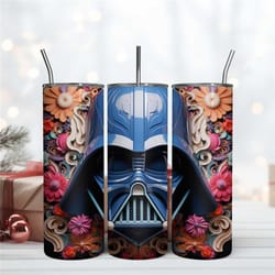 3d darth vader disney tumbler 20oz, star war template 20oz, skinny 20oz tumbler design digital file