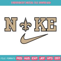 Nike New Orleans Saints Swoosh Embroidery Design Download