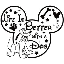 mickey pluto life is better with a dog svg, disney svg, mickey svg, pluto svg, dog svg, mickey mouse svg, life svg, mick