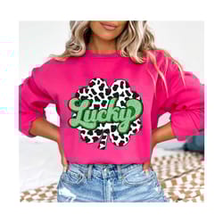 st patricks day lucky png sublimation design, lucky shamrock png, retr