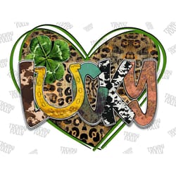 lucky leopard heart png, love lucky, happy st patricks day png