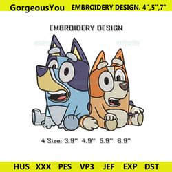 bluey and bingo heeler embroidery