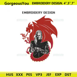 dragon and warrior embroidery design file, fusion warrior embroidery design file