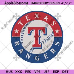 texas rangers embroidery file, texas rangers logo mlb embroidery design