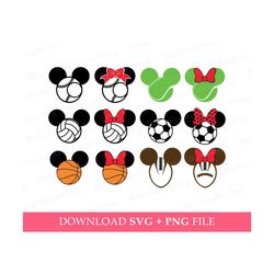 bundle sports mouse svg, matching family mouse ears, family vacation svg