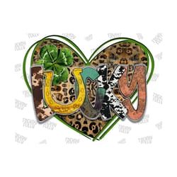 lucky leopard heart png, love lucky, happy st patricks day png