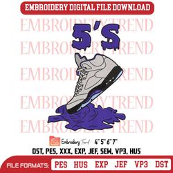 jordan 5 retro embroidery, sneakers lover embroidery, shoes