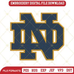 notre dame logo embroidery design files