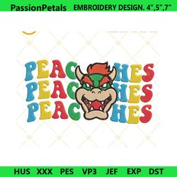 bowser peaches embroidery design, super mario peaches song e