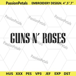 guns n' roses logo music band embroidery design download file