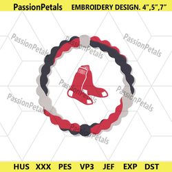 boston red sox swirl bracelet with socks logo machine embroidery file