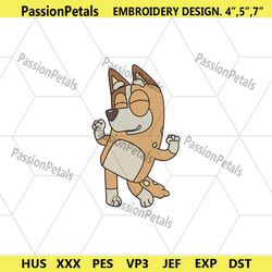 funny bluey bingo machine embroidery digital, bingo dog embroidery design,bluey dog family embroidery download digital f