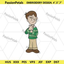 blues clues steve embroidery design files, blues clues character embroidery download file, blues clues cartoon machine e