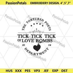 tick tick tick of love bombs taylor album embroidery digital design, taylor swift concert embroidery digital files, tayl