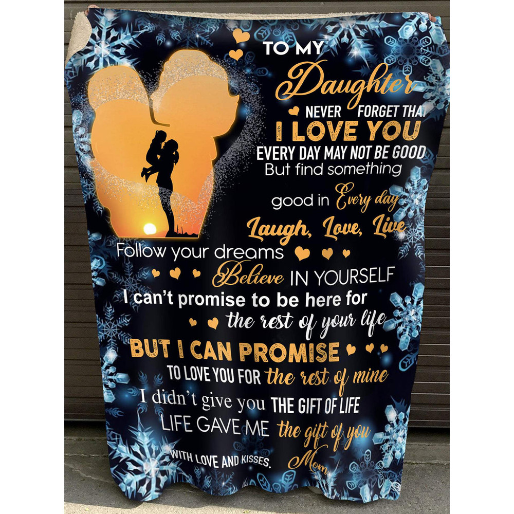 Daughter Blanket, To My Daughter Never Forget That I Love You, Gift From Mom Fleece Blanket 1.jpg