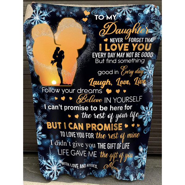 Daughter Blanket, To My Daughter Never Forget That I Love You, Gift From Mom Fleece Blanket 1.jpg