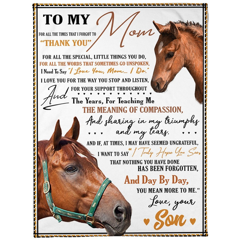 Mom Blanket, Mother's Day Gift, Gift For Mom, To My Mom For All The Times Horse Fleece Blanket 1.jpg