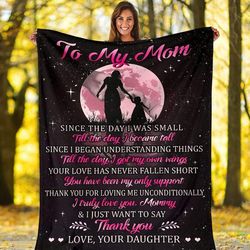 Mom Blanket, Thoughtful Gifts For Mom, Mother's Day Gift, To My Mom Since The Day I Was Small Fleece Blanket