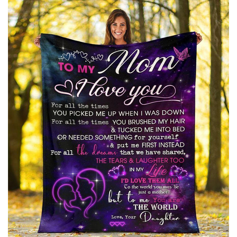 Mother Blanket To My Mom I Love You For All The Times You Picked Purple Fleece Blanket, Gift From Daughter 1.jpg