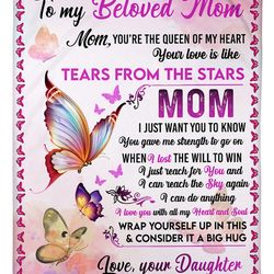 Mother Day Gift, To My Beloved Mom You Are The Queen Of My Hear - Best Gift For Mom Fleece Blanket