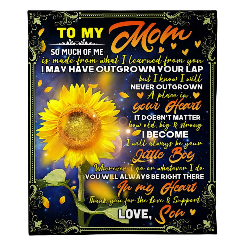 Mother's Day Gift For Mom, Mom Blanket, To My Mom, So Much Of Me Is Made From Sunflower Blanket Fleece Blanket 1.jpg