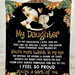 my daughter to my daughter i love you so mom and daughter sunflower hippie sherpa blanket