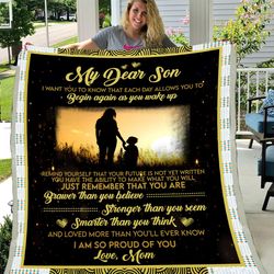 My Dear Son I Want You To Know Mom And Son Sherpa Blanket
