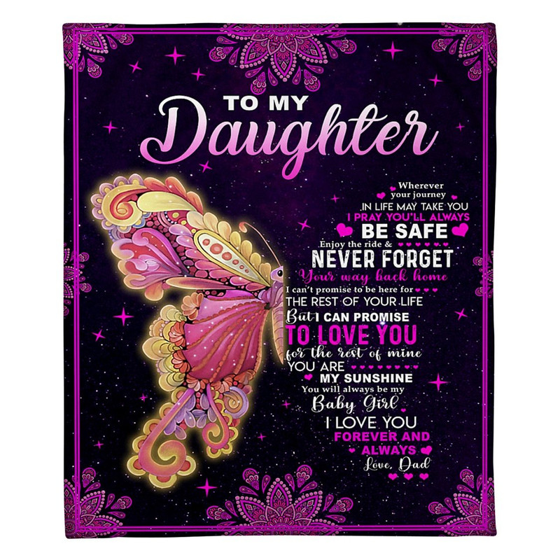 Personalized Blanket To My Daughter Wherever Your Journey In Life May Take you, Gift For Daughter Mom Fleece Blanket 1.jpg